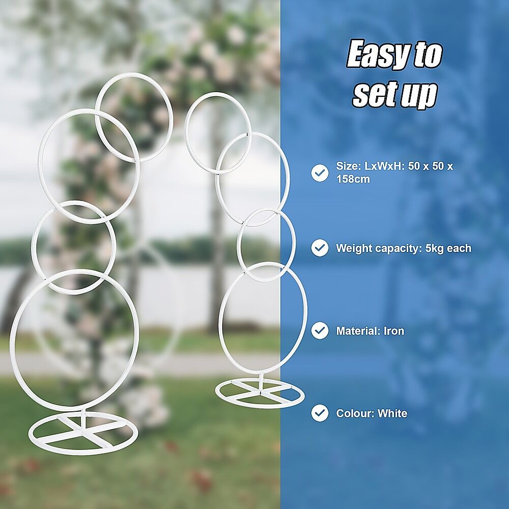 2pcs Round Wedding Arch Backdrop Rings Loops Flower Balloon Lawn Row Stand Price