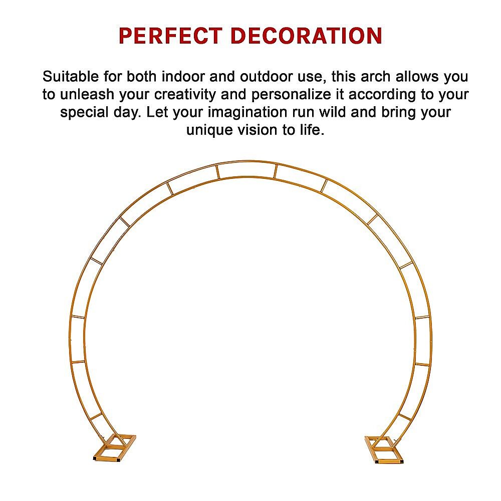 260cm Gold Metal Wedding Arch Round Balloon Birthday Party Price