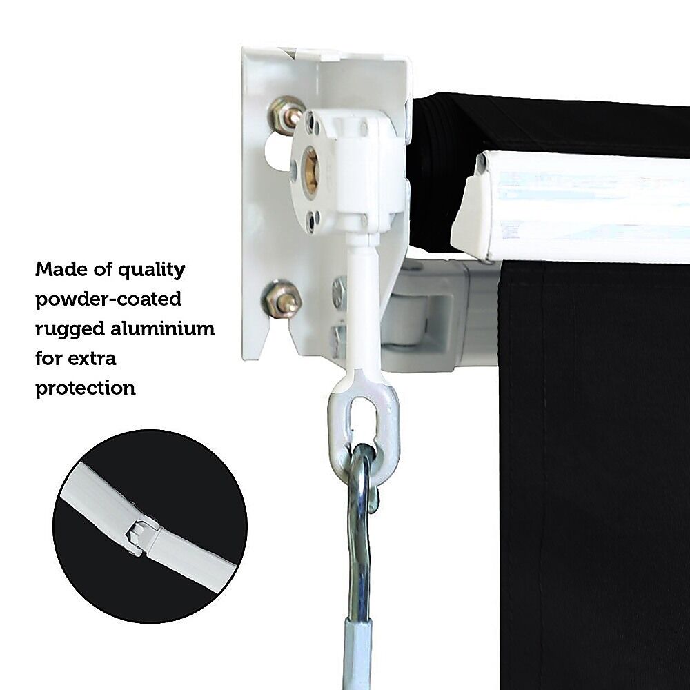 Outdoor Folding Arm Awning Retractable Sunshade Canopy Black 3.0m x 2.5m Price