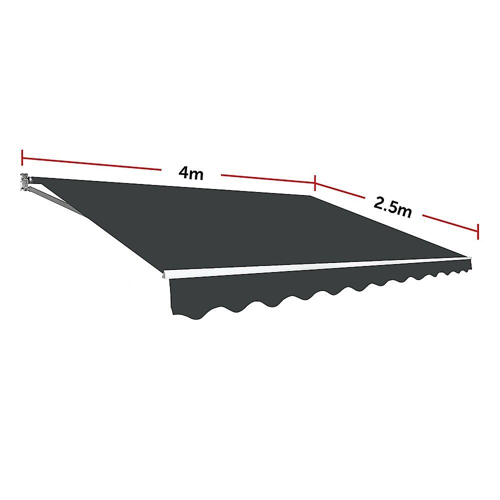 Outdoor Folding Arm Awning Retractable Sunshade Canopy Grey 4.0m x 2.5m Price