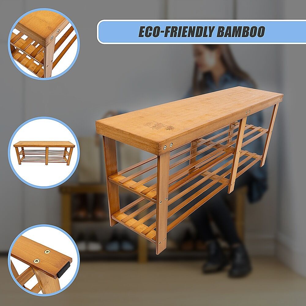 Bamboo Shoe Rack Wooden Bench Storage Organiser Cabinet Holder Stool Price