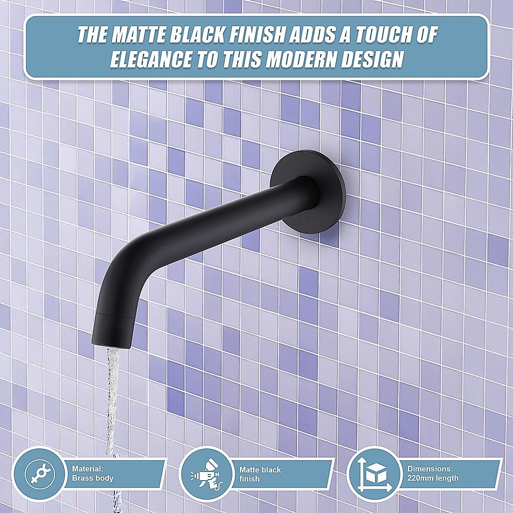 220mm Bath Spout in Matte Black Finish Price