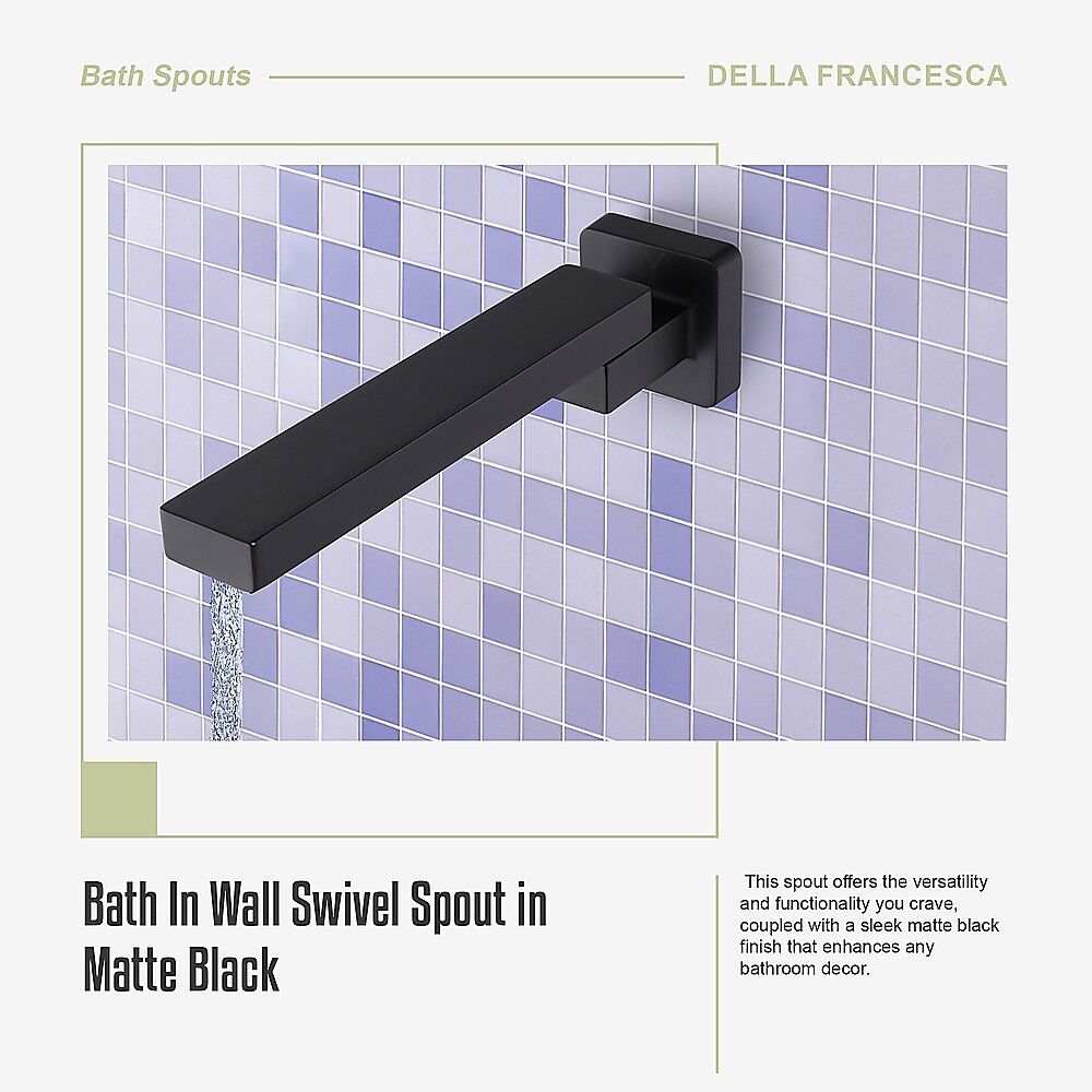 Bath In Wall Swivel Spout in Matte Black Price