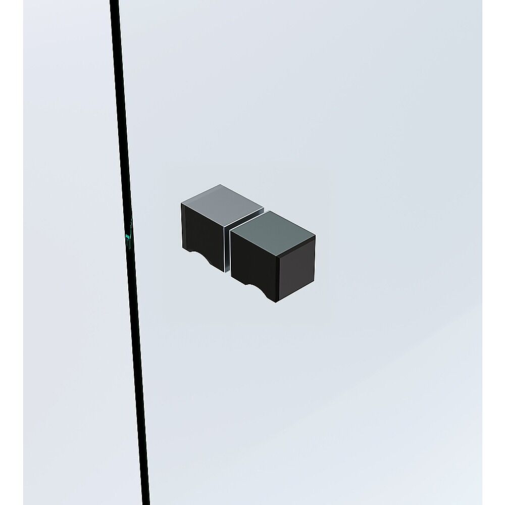 100cm Frameless Diamond Shower Screen with Black Brackets and SS Hinges, Square Knob Handle Price