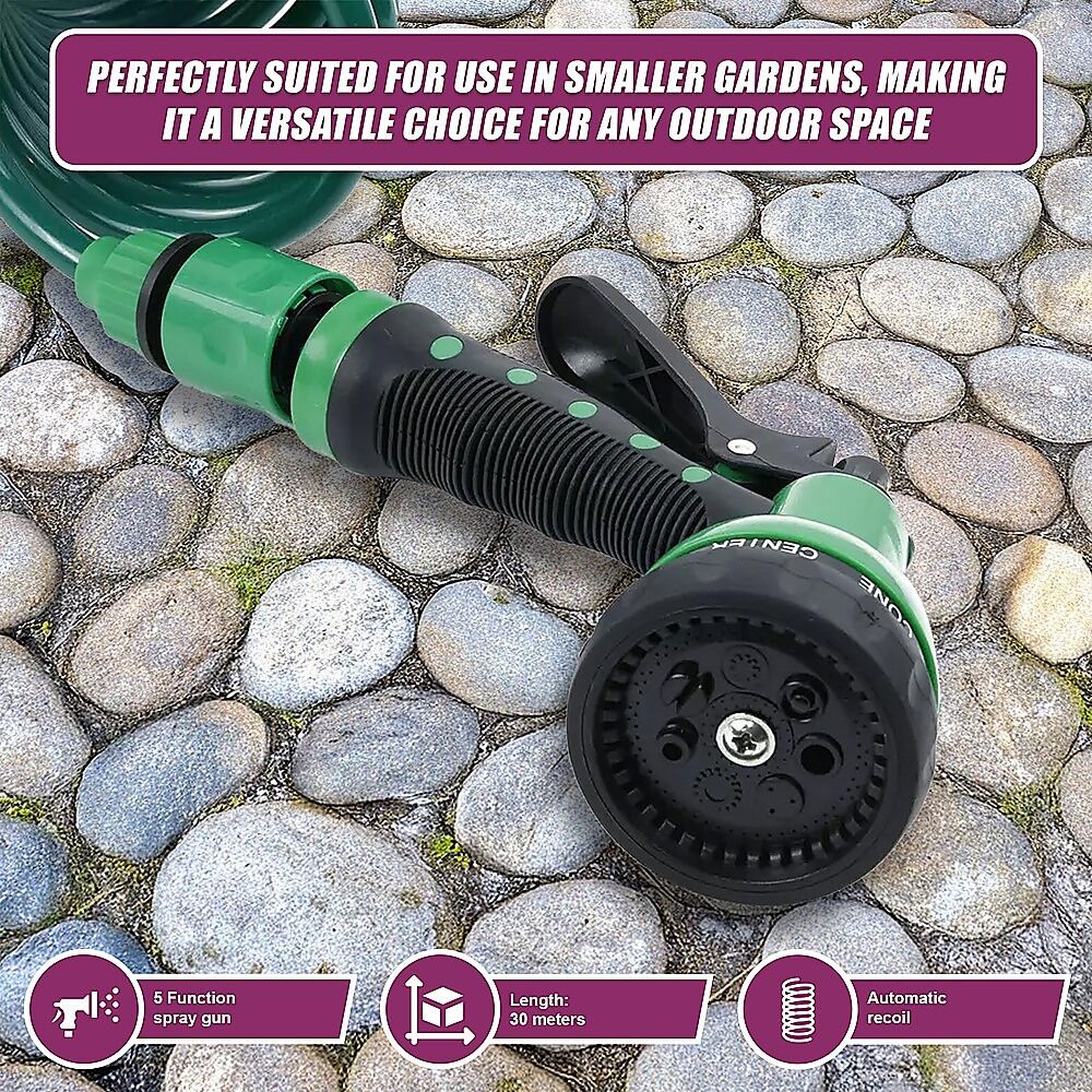 30M Garden Hose Heavy-Duty Coiled Spiral Car Washing Cleaning Water Hose Garden Price