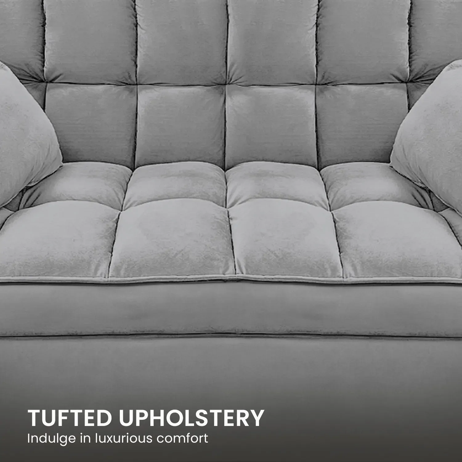 Sarantino Quincy 2-Seater Velvet Sofa Bed in Dark Grey with Wooden Frame & Tufted Design Price