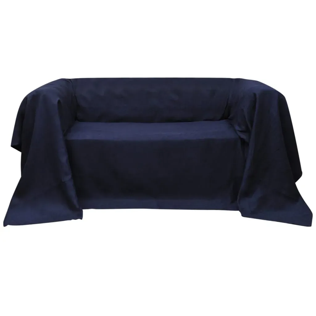 Micro-suede Couch Slipcover Navy Blue 270 x 350 cm Micro-suede Couch Slipcover Navy Blue 270 x 350 cm