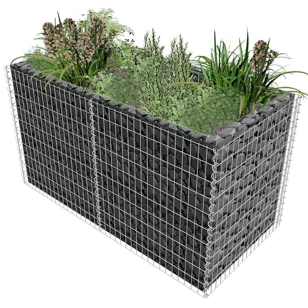 Gabion Raised Bed Steel 180x90x100 cm Silver Gabion Raised Bed Steel 180x90x100 cm Silver