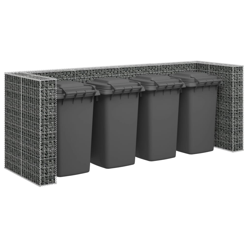 Gabion Wall for Garbage Bins Galvanised Steel 320x100x120 cm Gabion Wall for Garbage Bins Galvanised Steel 320x100x120 cm