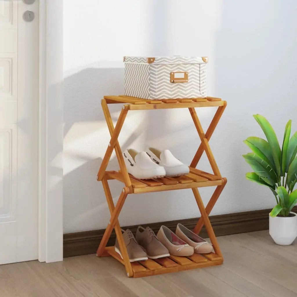 3-Tier Folding Shelf Brown 43x31x63 cm Solid Wood Acacia 3-Tier Folding Shelf Brown 43x31x63 cm Solid Wood Acacia