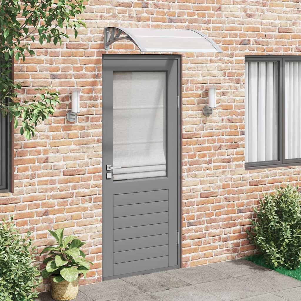 Door Canopy Grey and Transparent 80x75 cm Polycarbonate Door Canopy Grey and Transparent 80x75 cm Polycarbonate