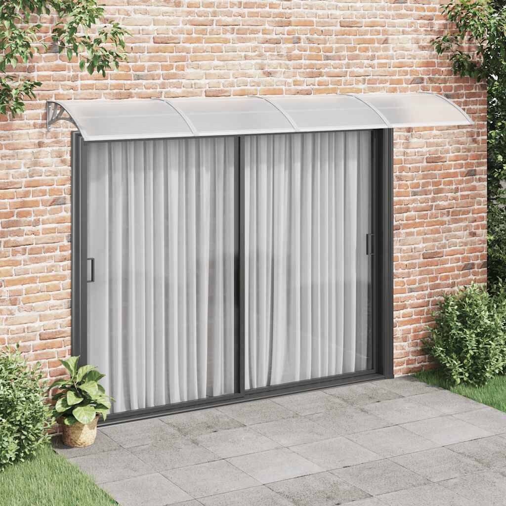 Door Canopy Grey and Transparent 350x80 cm Polycarbonate Door Canopy Grey and Transparent 350x80 cm Polycarbonate