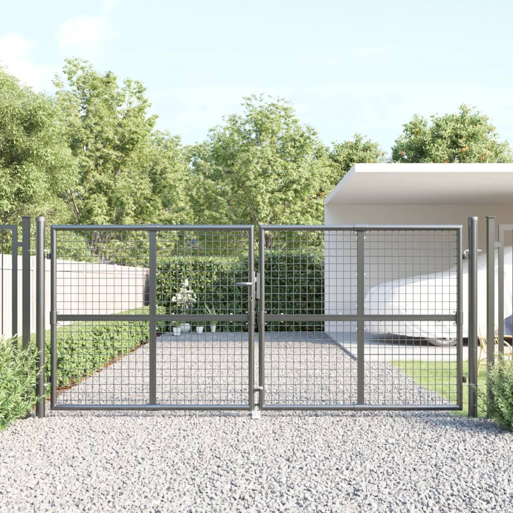 Mesh Garden Gate Anthracite 300x175 cm Galvanised Steel Mesh Garden Gate Anthracite 300x175 cm Galvanised Steel
