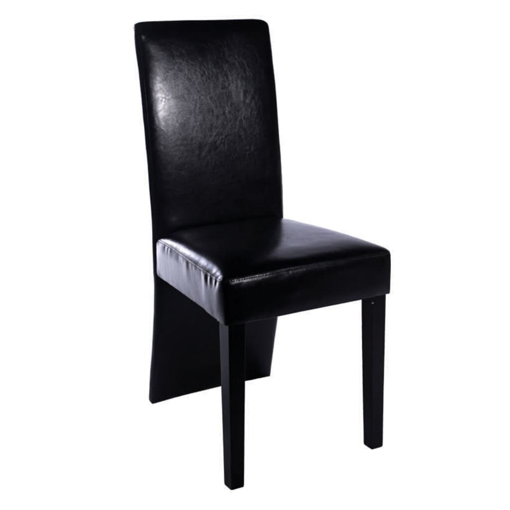 Dining Chairs 4 pcs Black Faux Leather Dining Chairs 4 pcs Black Faux Leather