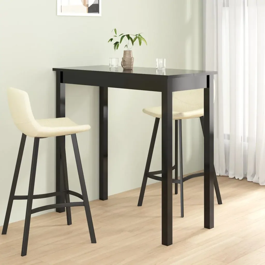 Bar Table MDF Black 115x55x107 cm Bar Table MDF Black 115x55x107 cm