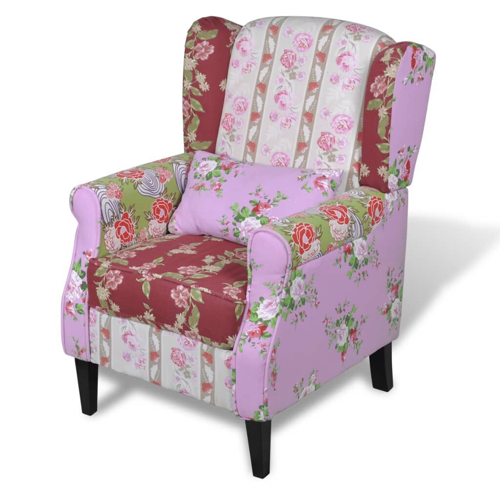 Armchair with Patchwork Design Fabric Armchair with Patchwork Design Fabric