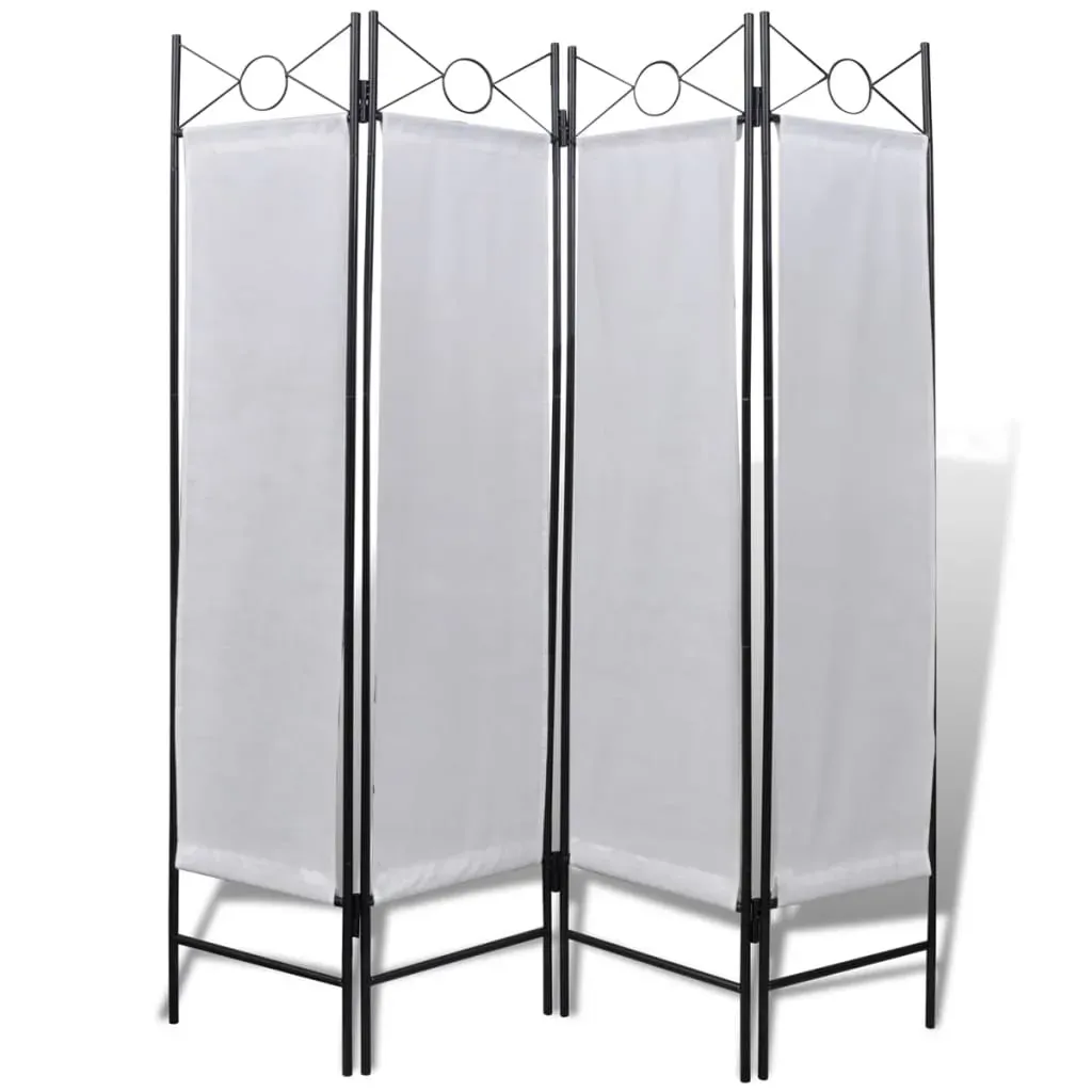 4-Panel Room Divider Privacy Folding Screen White 160 x 180 cm 4-Panel Room Divider Privacy Folding Screen White 160 x 180 cm