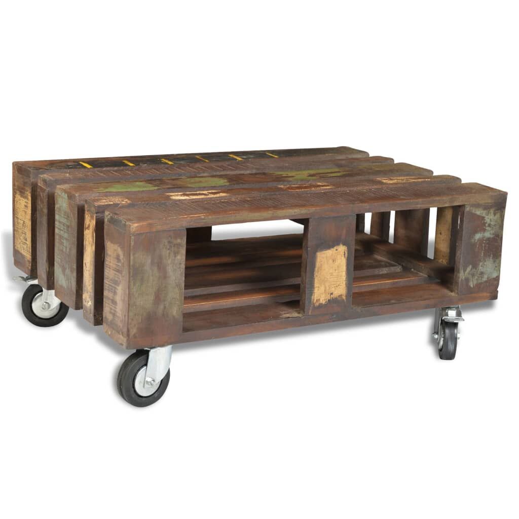 Coffee Table with 4 Wheels Reclaimed Wood Coffee Table with 4 Wheels Reclaimed Wood