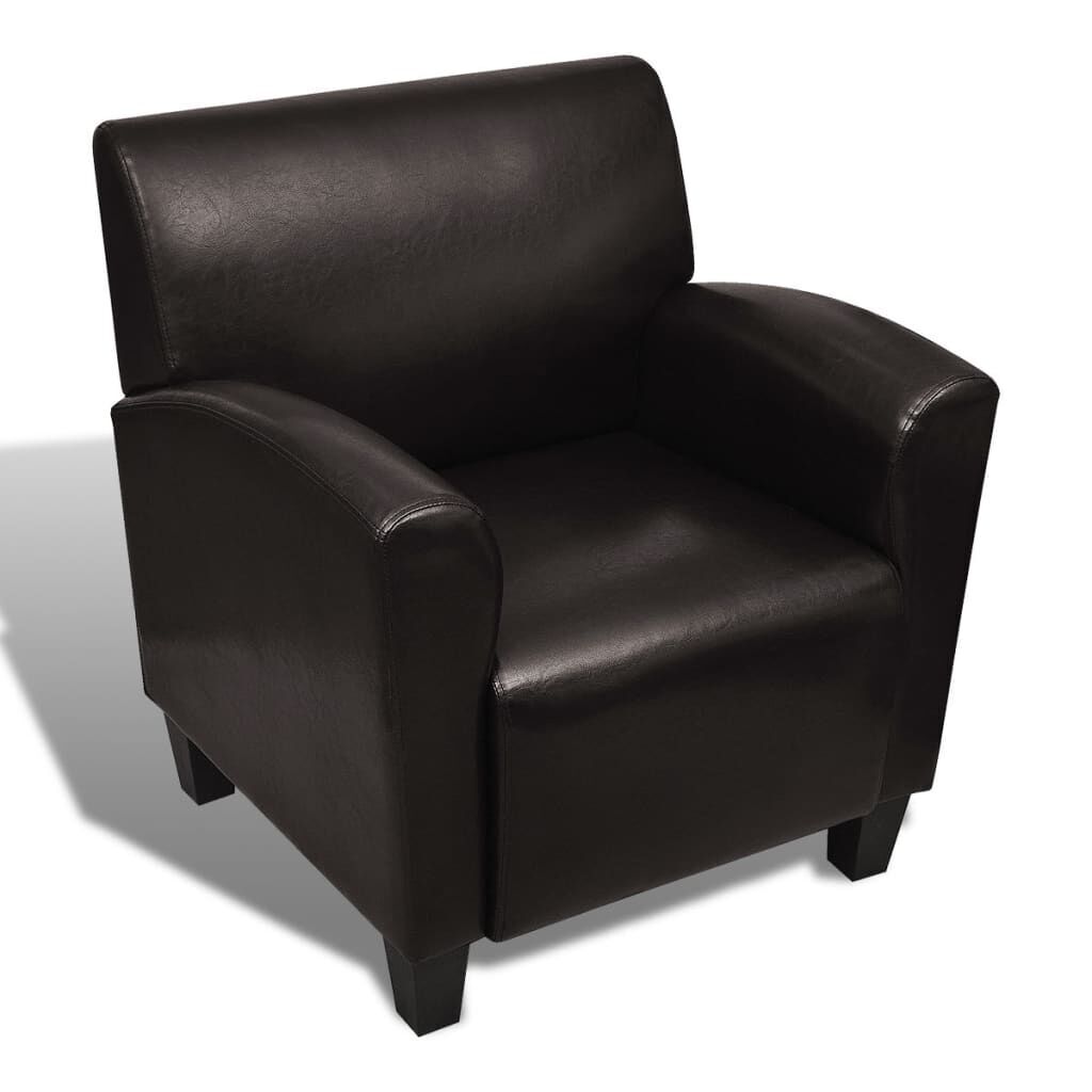 Sofa Chair Dark Brown Faux Leather Sofa Chair Dark Brown Faux Leather