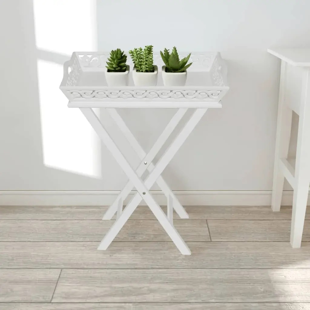 Side Table with Tray White Side Table with Tray White