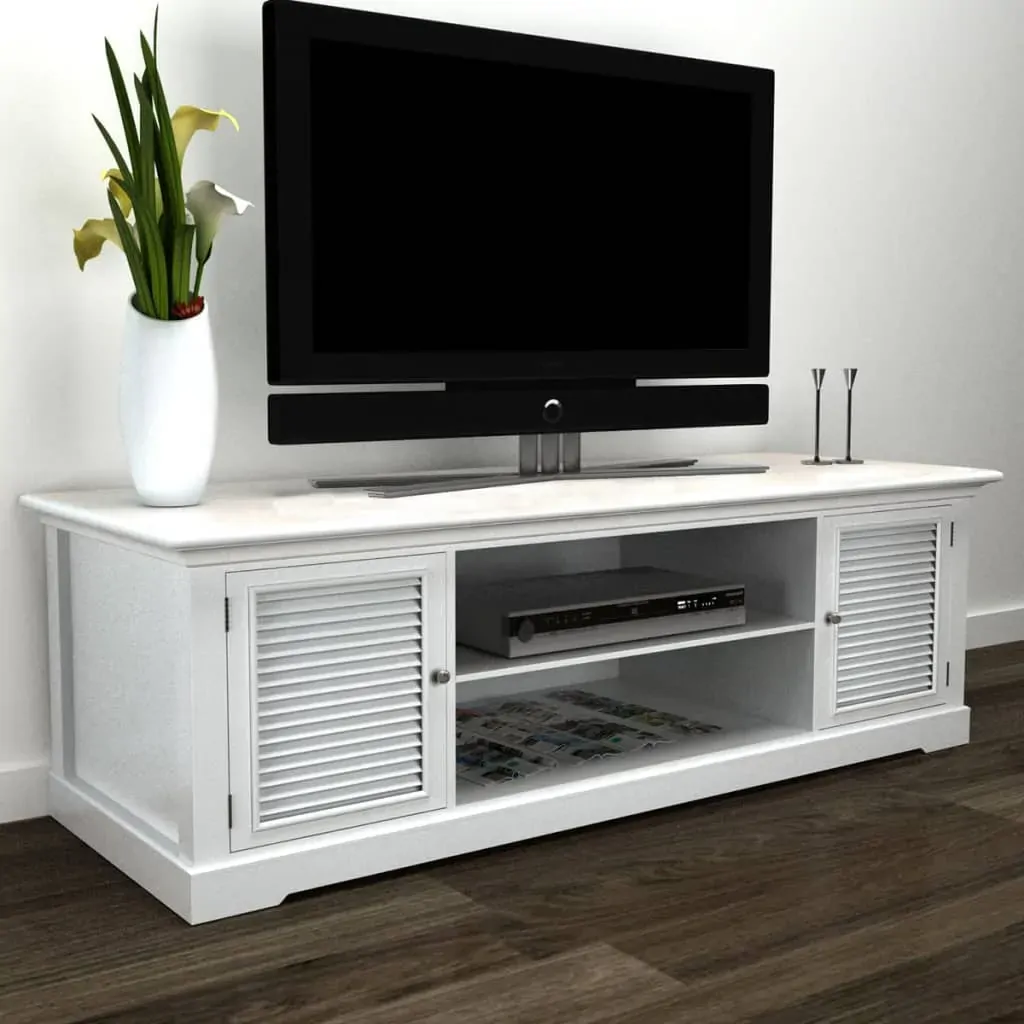 TV Stand White Wood TV Stand White Wood