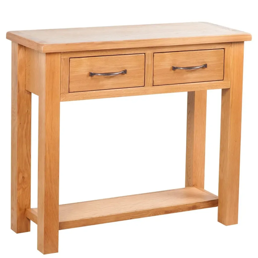 Console Table with 2 Drawers 83x30x73 cm Solid Oak Wood Console Table with 2 Drawers 83x30x73 cm Solid Oak Wood