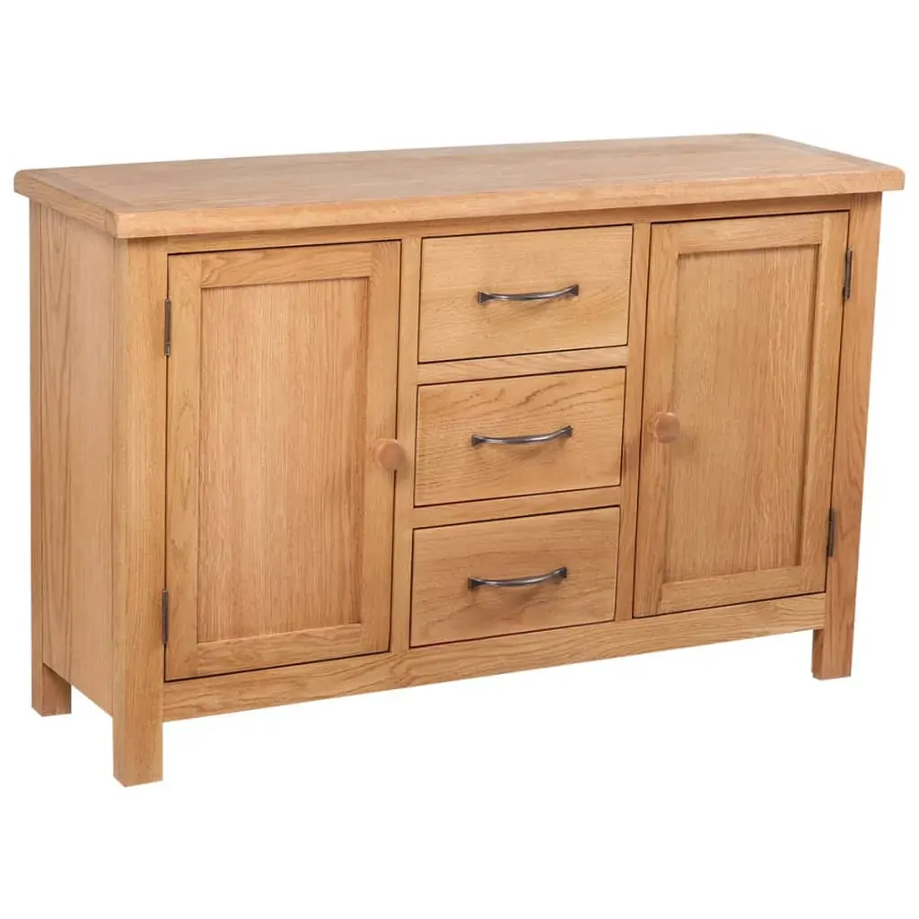 Sideboard with 3 Drawers 110x33.5x70 cm Solid Oak Wood Sideboard with 3 Drawers 110x33.5x70 cm Solid Oak Wood