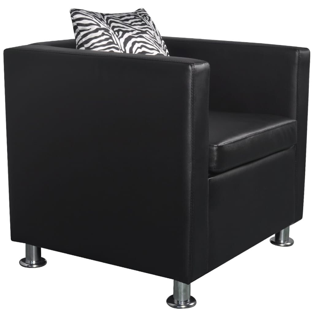 Armchair Black Faux Leather Armchair Black Faux Leather