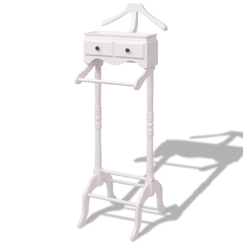 Clothing Rack with Cabinet Wood White Clothing Rack with Cabinet Wood White