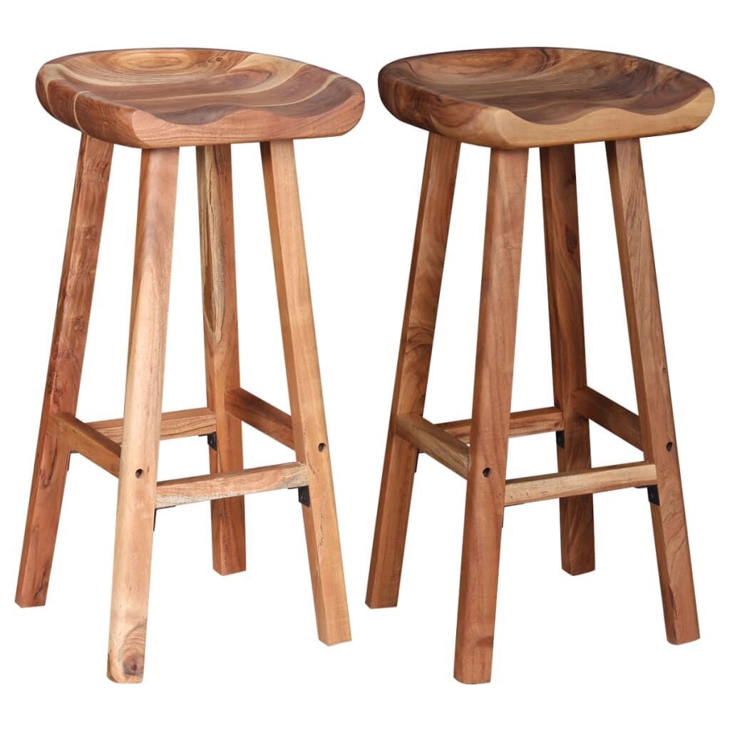 Bar Stools 2 pcs Solid Acacia Wood Bar Stools 2 pcs Solid Acacia Wood