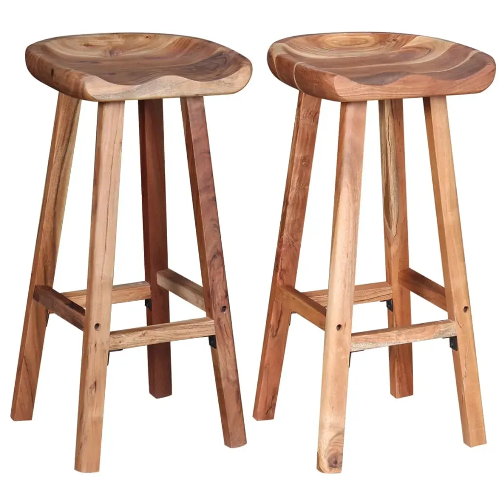 Bar Stools 2 pcs Solid Acacia Wood Bar Stools 2 pcs Solid Acacia Wood