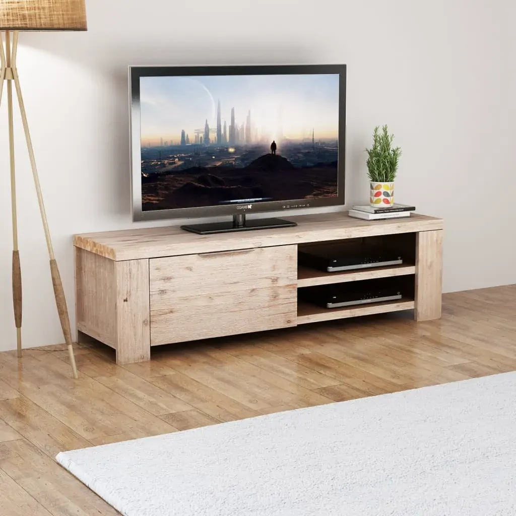 TV Cabinet Solid Brushed Acacia Wood 140x38x40 cm TV Cabinet Solid Brushed Acacia Wood 140x38x40 cm