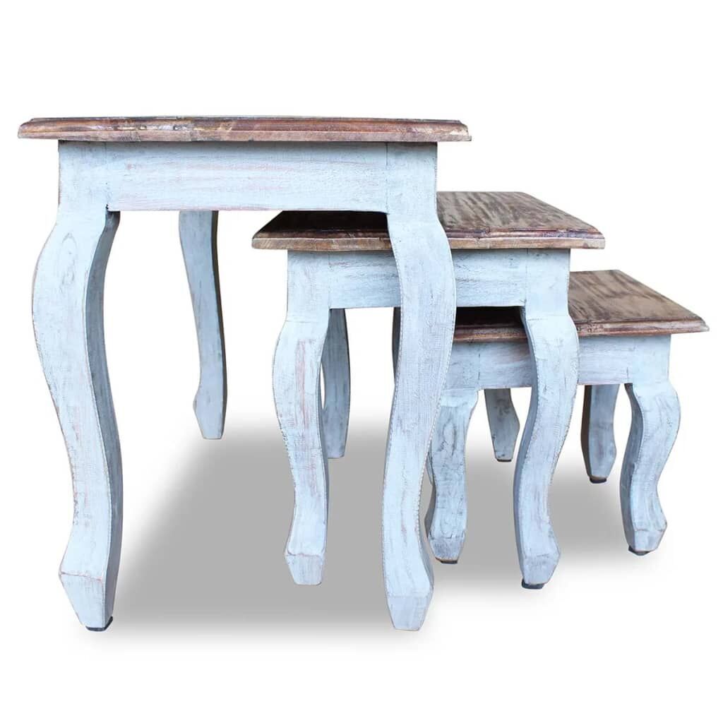 Nesting Table Set 3 Pieces Solid Mahogany Wood Nesting Table Set 3 Pieces Solid Mahogany Wood