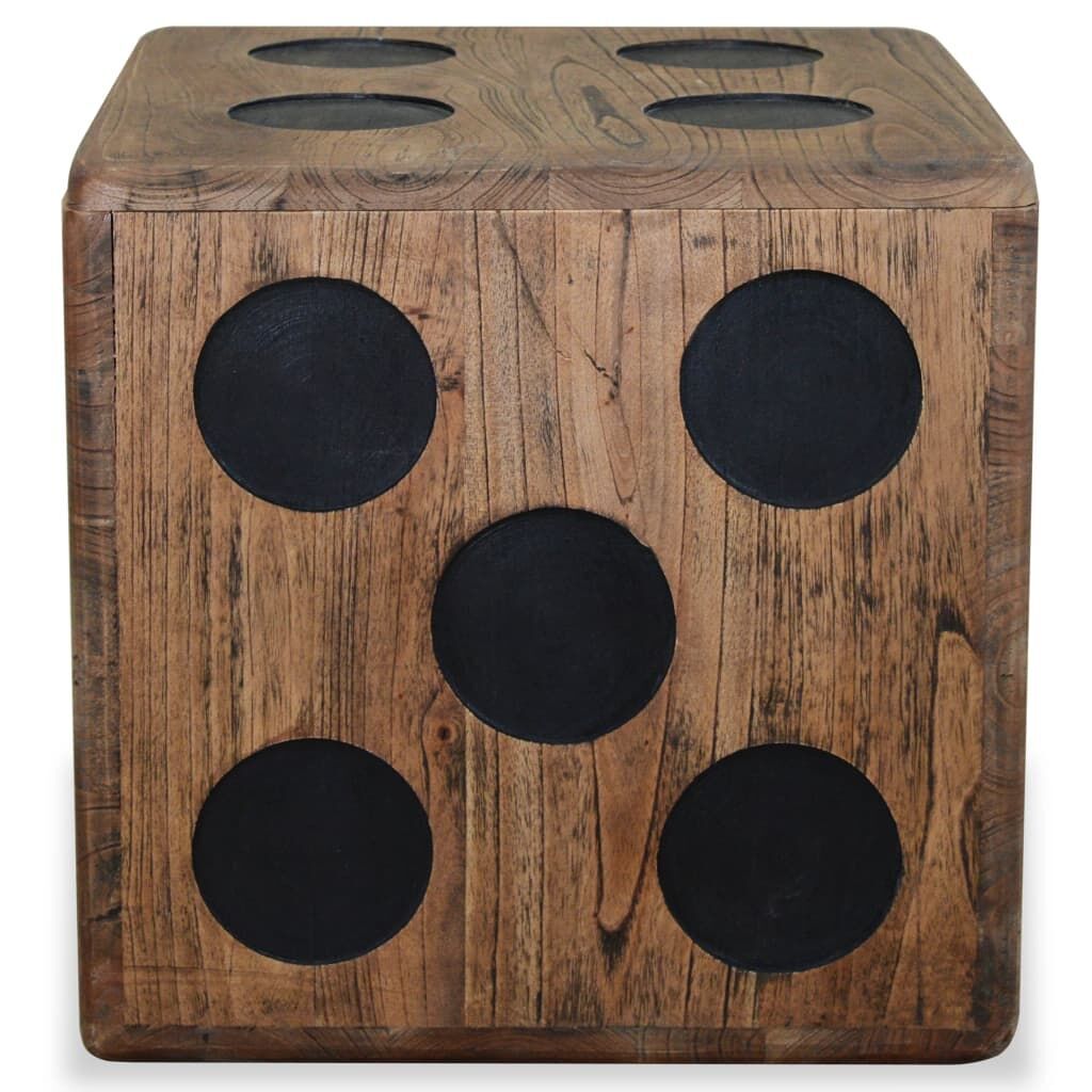 Storage Box Mindi Wood 40x40x40 cm Dice Design Storage Box Mindi Wood 40x40x40 cm Dice Design