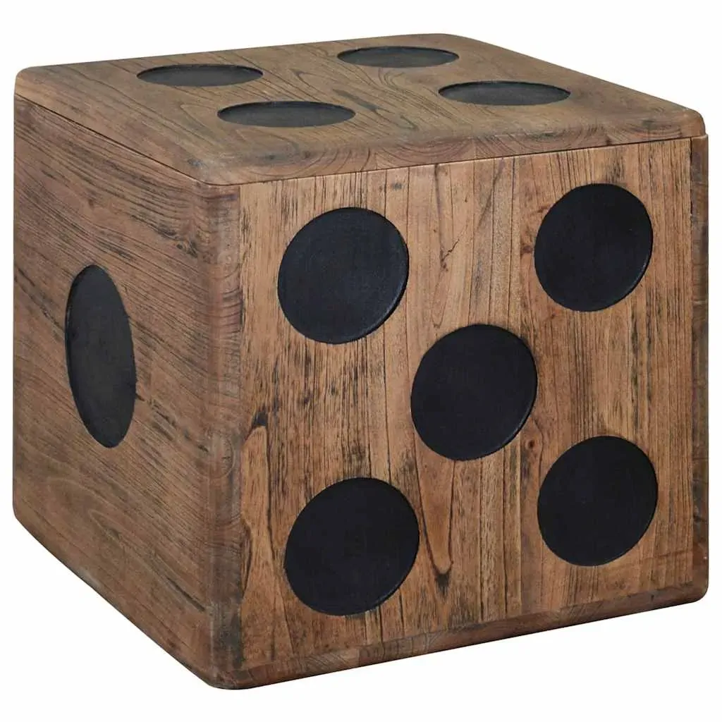 Storage Box Mindi Wood 40x40x40 cm Dice Design Storage Box Mindi Wood 40x40x40 cm Dice Design