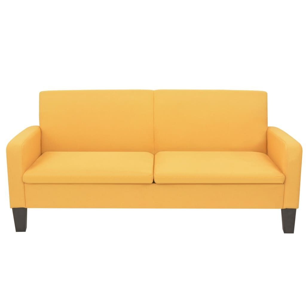 3-Seater Sofa 180x65x76 cm Yellow 3-Seater Sofa 180x65x76 cm Yellow