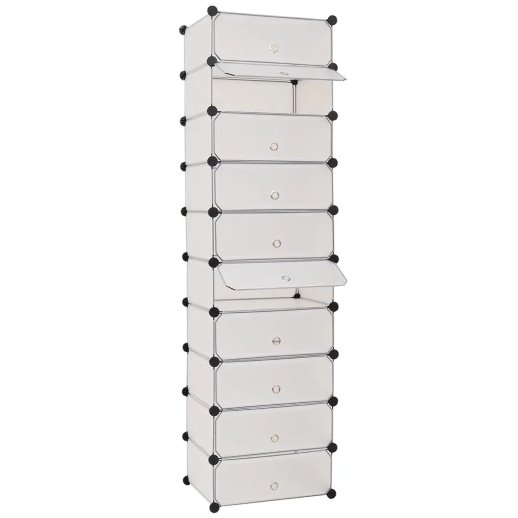 Interlocking Shoe Organiser with 10 Compartments White Interlocking Shoe Organiser with 10 Compartments White
