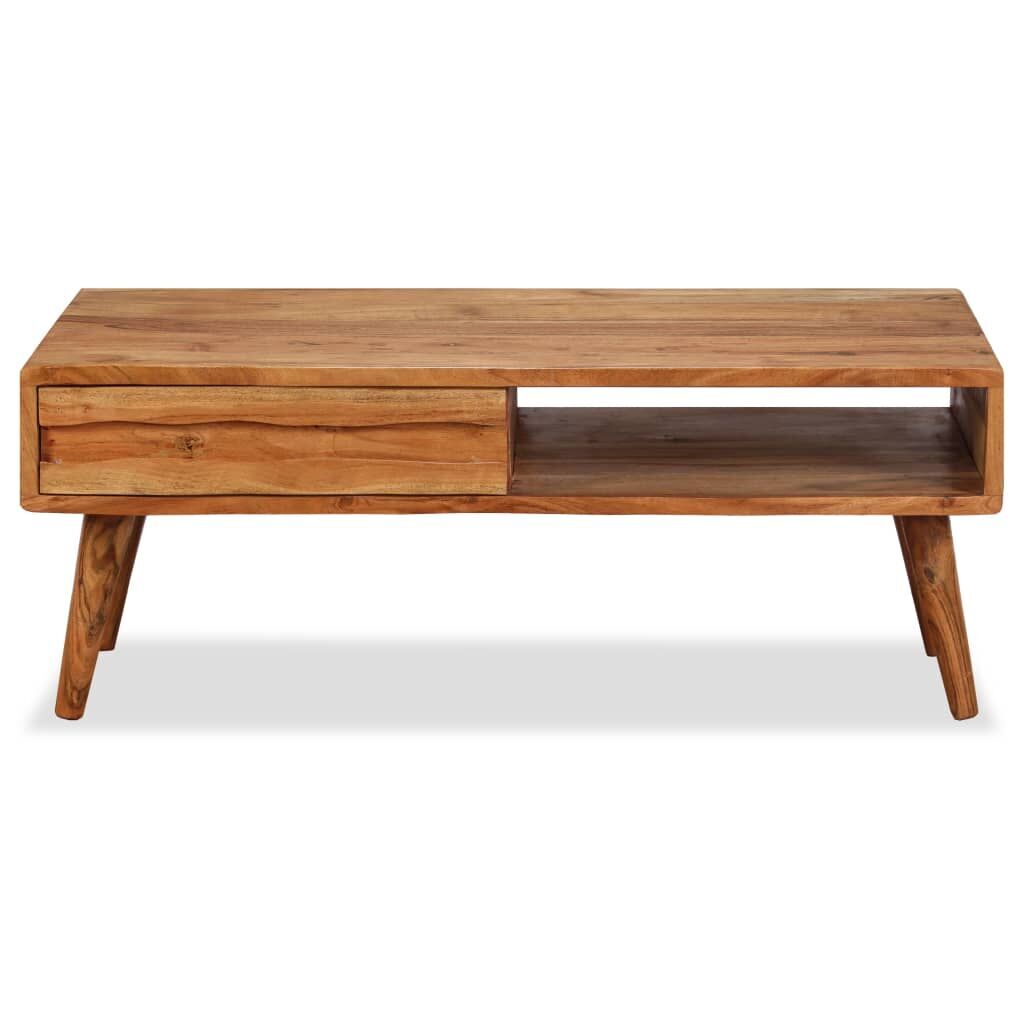 Coffee Table Solid Wood with Carved Drawer 100x50x40 cm Coffee Table Solid Wood with Carved Drawer 100x50x40 cm