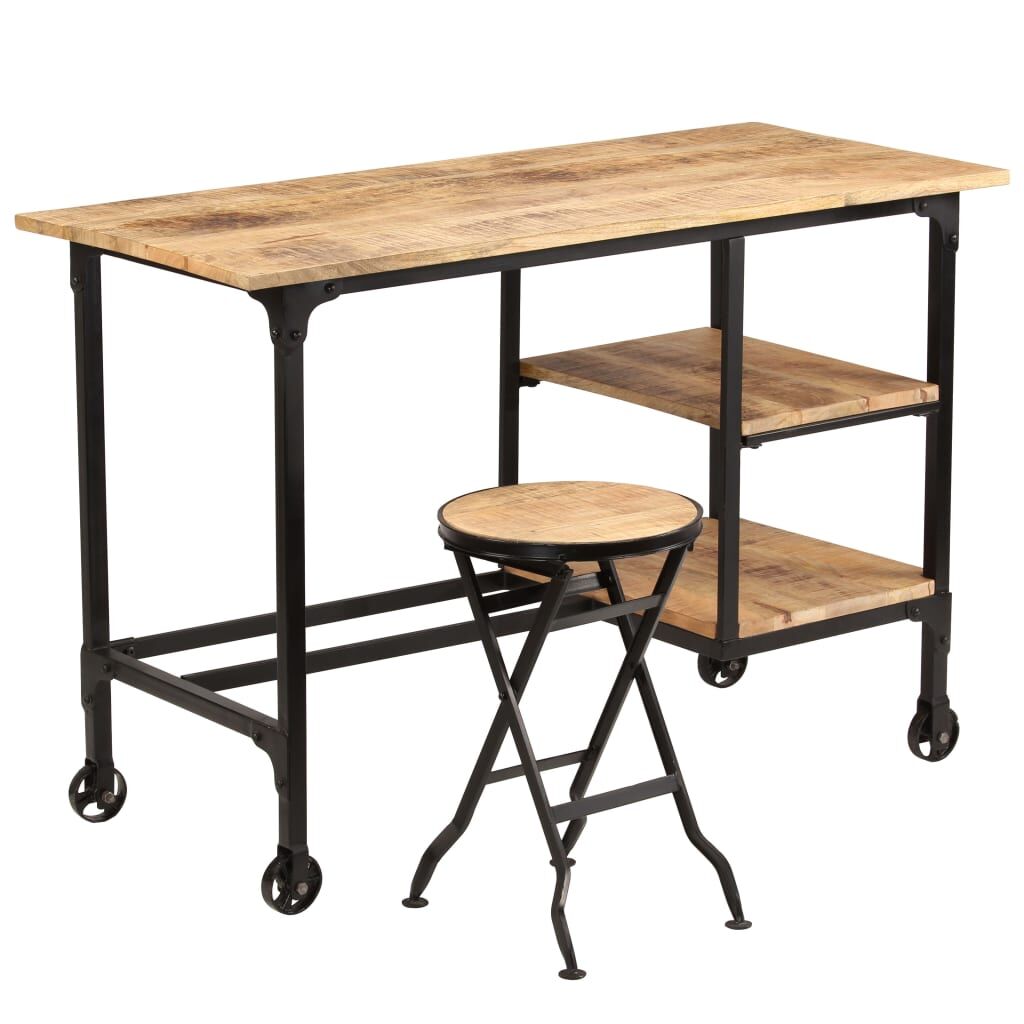 Desk with Folding Stool Solid Mango Wood 115x50x76 cm Desk with Folding Stool Solid Mango Wood 115x50x76 cm