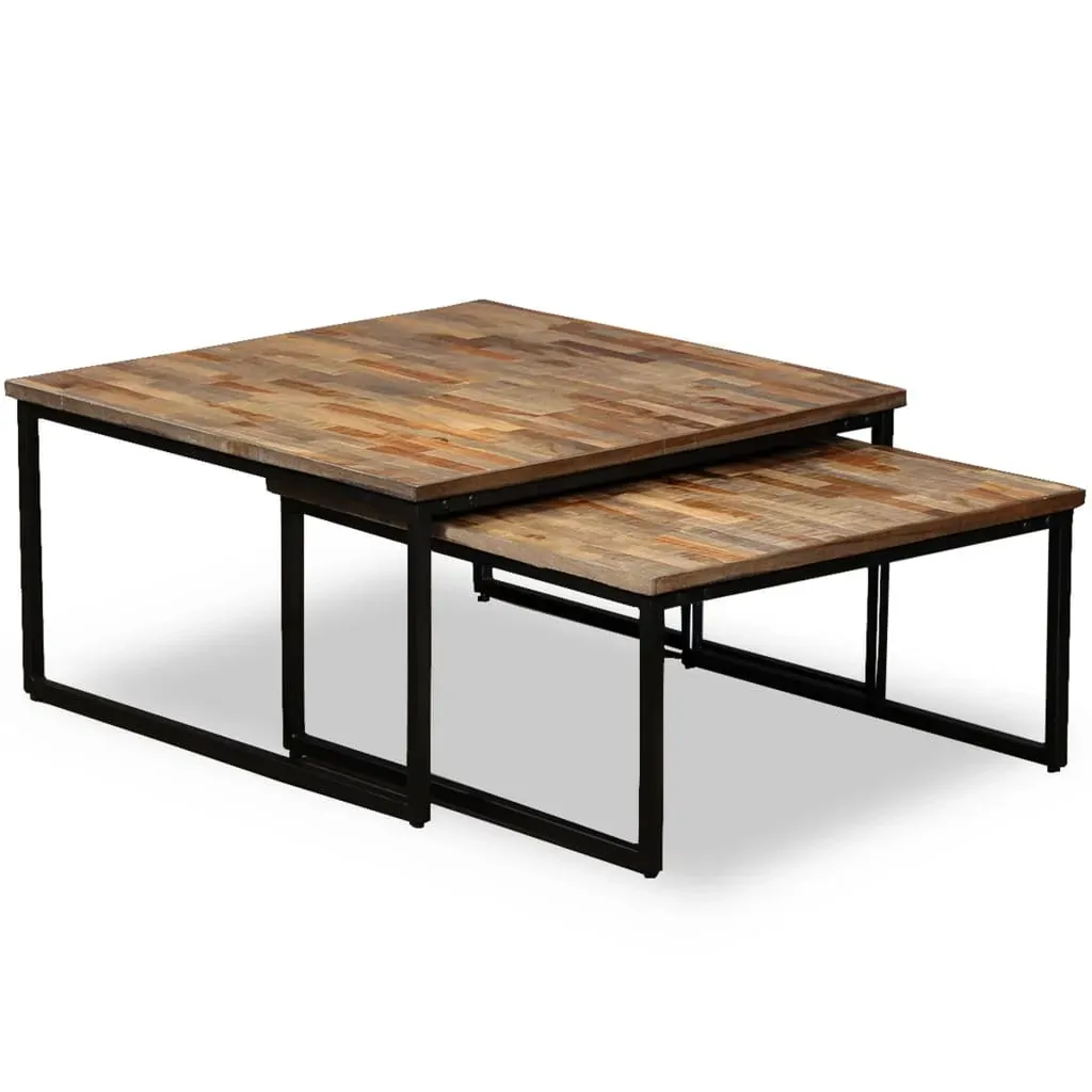 2 Piece Nesting Coffee Table Set Solid Reclaimed Teak 2 Piece Nesting Coffee Table Set Solid Reclaimed Teak