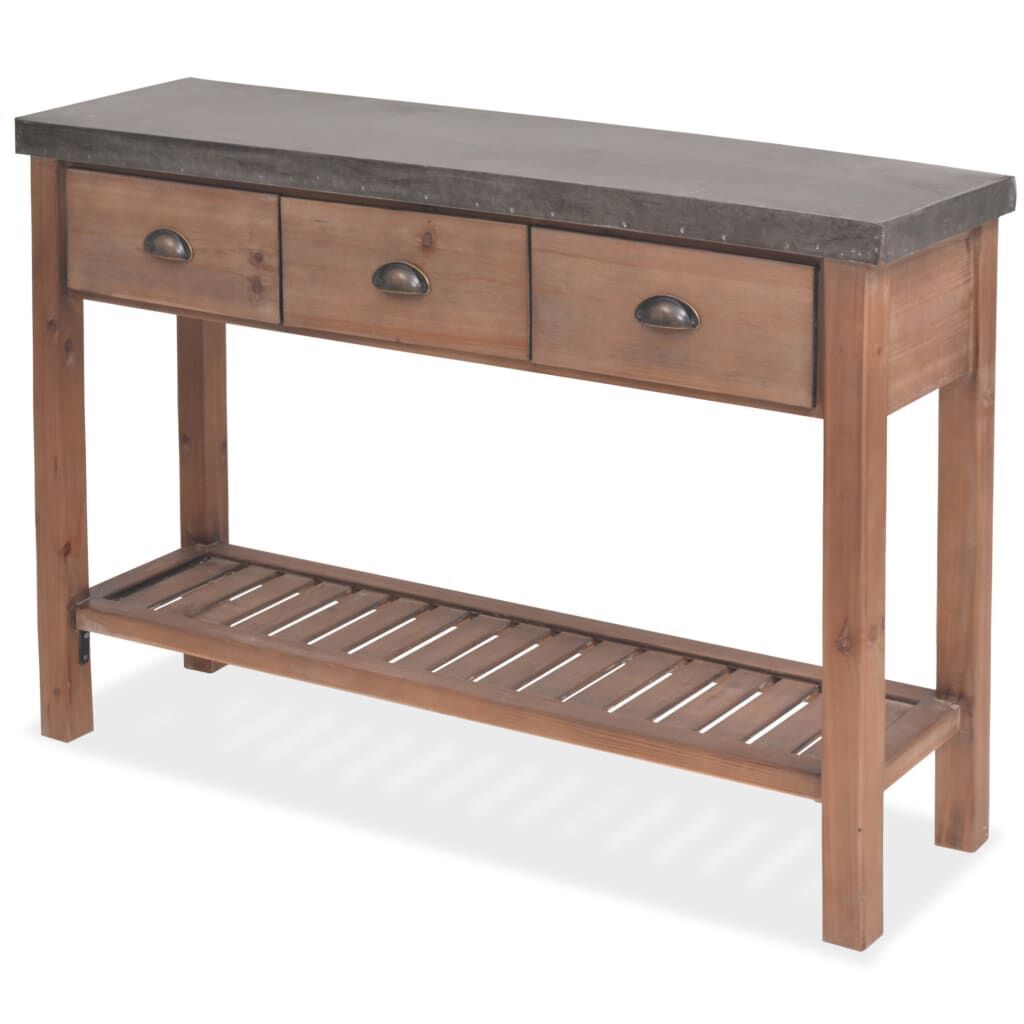 Console Table Solid Fir Wood 122x35x80 cm Console Table Solid Fir Wood 122x35x80 cm