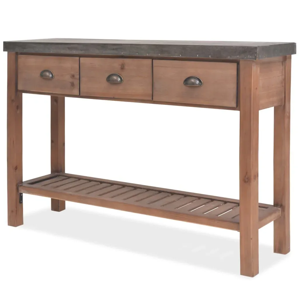 Console Table Solid Fir Wood 122x35x80 cm Console Table Solid Fir Wood 122x35x80 cm