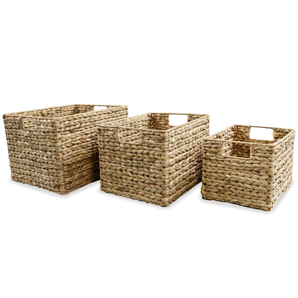 Storage Basket Set 3 Pieces Water Hyacinth Storage Basket Set 3 Pieces Water Hyacinth