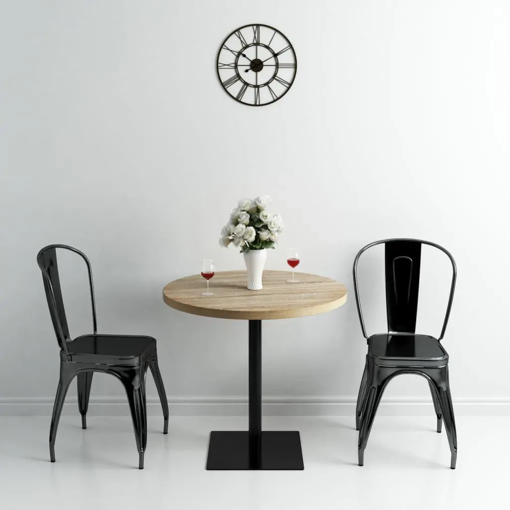 Bistro Table MDF and Steel Round 80x75 cm Oak Colour Bistro Table MDF and Steel Round 80x75 cm Oak Colour