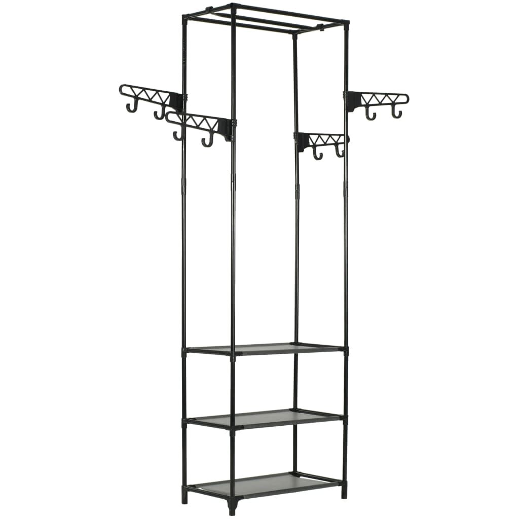 Clothes Rack Steel and Non-woven Fabric 55x28.5x175 cm Black Clothes Rack Steel and Non-woven Fabric 55x28.5x175 cm Black