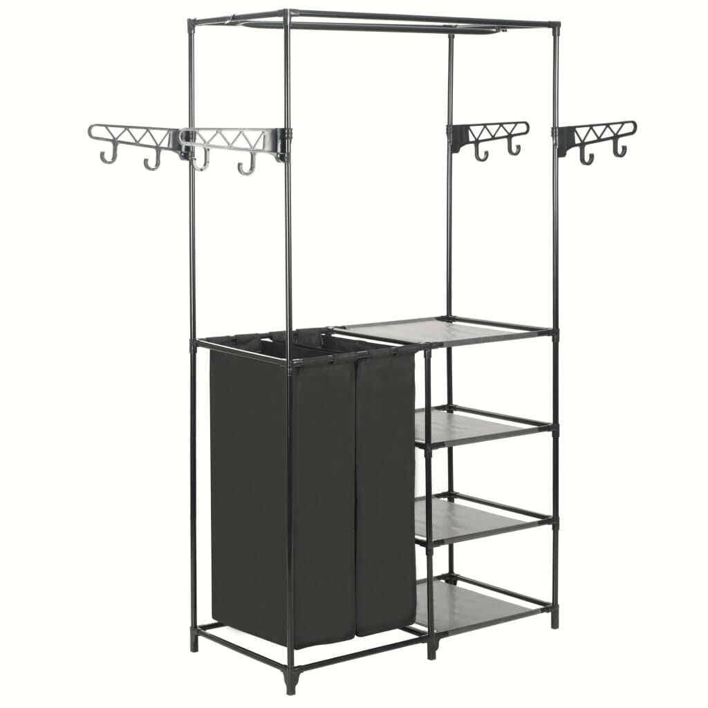 Clothes Rack Steel and Non-woven Fabric 87x44x158 cm Black Clothes Rack Steel and Non-woven Fabric 87x44x158 cm Black
