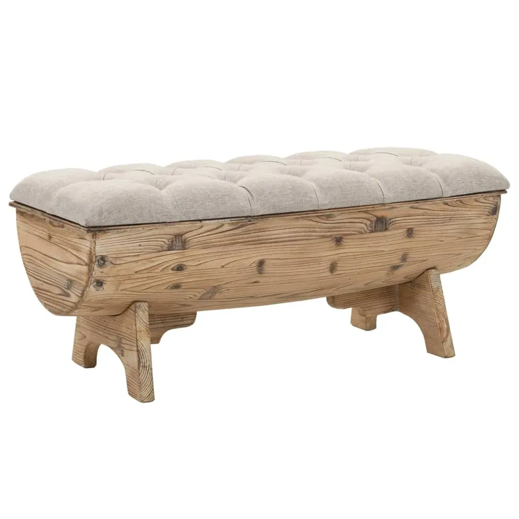 Storage Bench 103x51x44 cm Solid Wood and Fabric Storage Bench 103x51x44 cm Solid Wood and Fabric