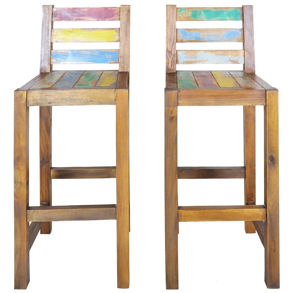 Bar Stools 2 pcs Solid Reclaimed Wood Bar Stools 2 pcs Solid Reclaimed Wood