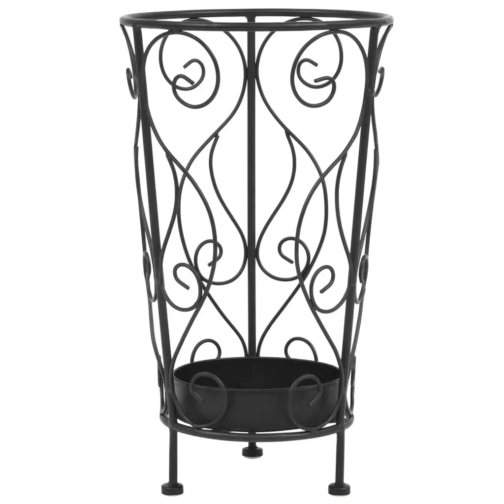 Umbrella Stand Vintage Style Metal 26x46 cm Black Umbrella Stand Vintage Style Metal 26x46 cm Black