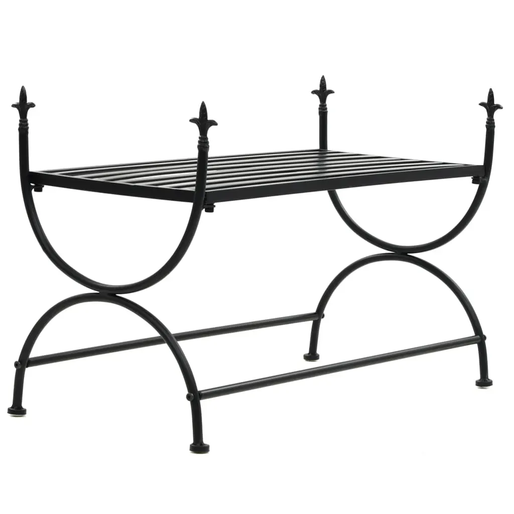 Bench Vintage Style Metal 83x42x55 cm Black Bench Vintage Style Metal 83x42x55 cm Black
